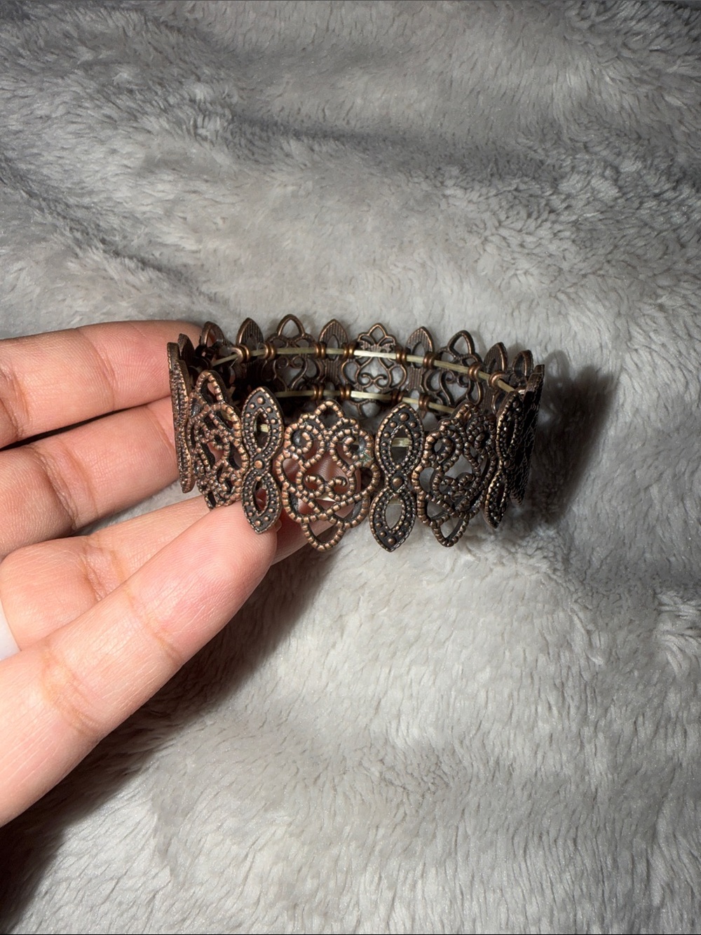 Filigree Copper-Tone Lace Cuff Bracelet - Women Jewelry
